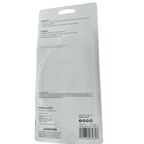 Fiskars Protracter And Compass Set New - Picture 2 of 5